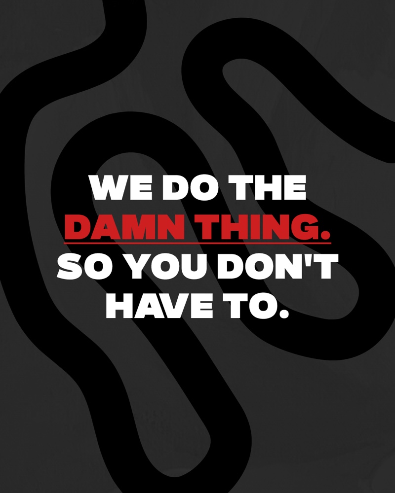 Partner carousel: bold statement on a black squiggle background
