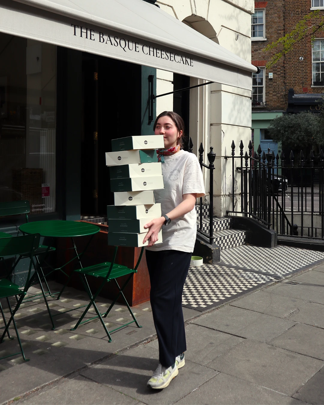La Maritxu shopfront on Connaught Village, boxes being carried out