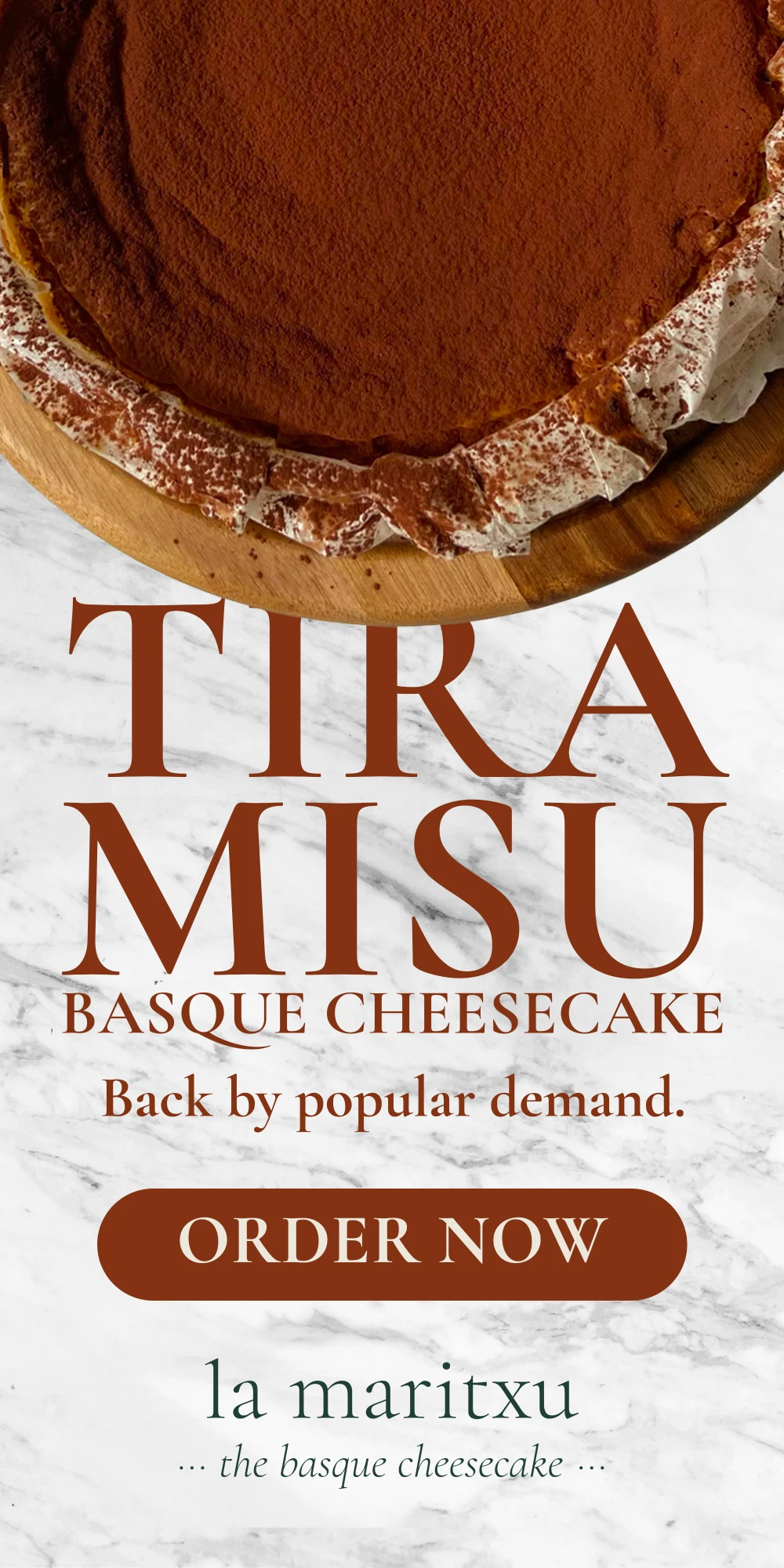 Tiramisu Basque cheesecake order now creative for the online store