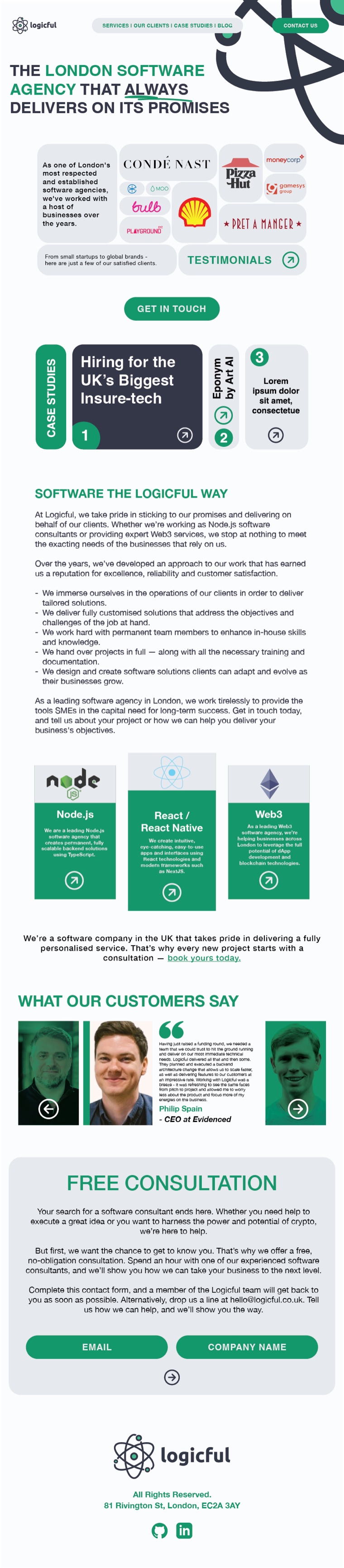 Logicful homepage design